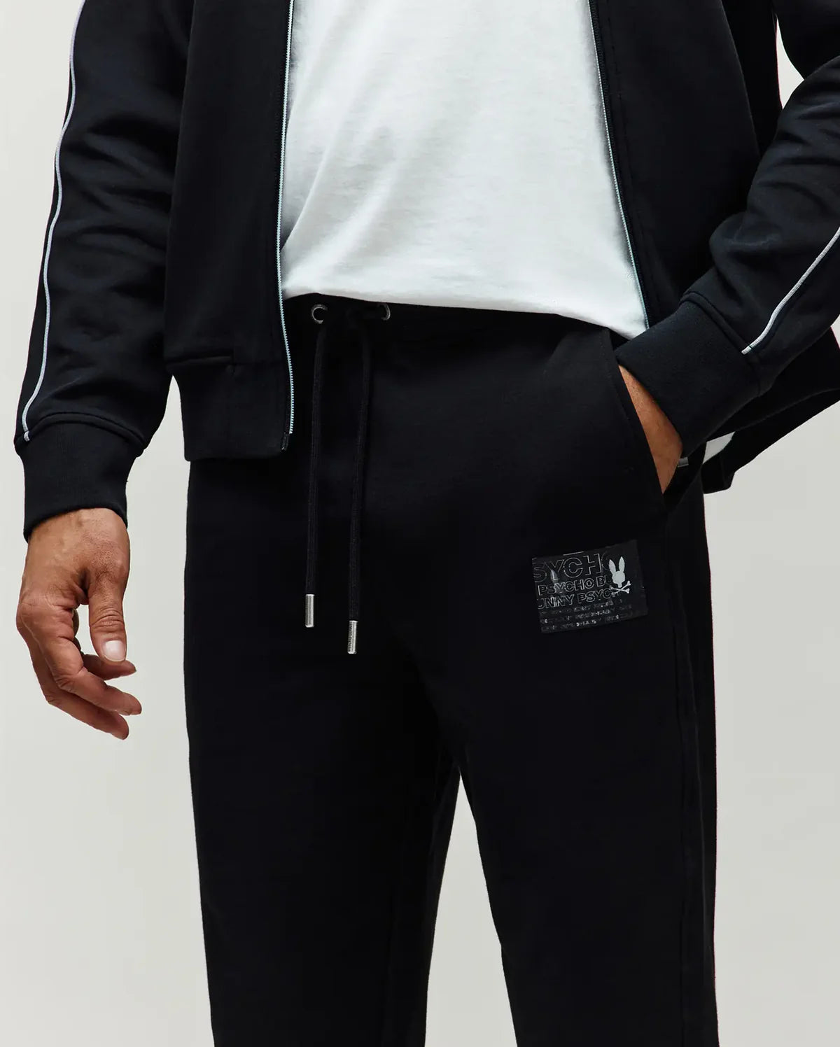PSYCHO BUNNY PANTALÓN DEPORTIVO JARVIS PARA CABALLERO HOMBRE NEGRO MB0800045001