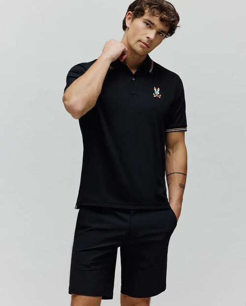 PSYCHO BUNNY POLO ARA PARA CABALLERO HOMBRE NEGRO MT0100118001