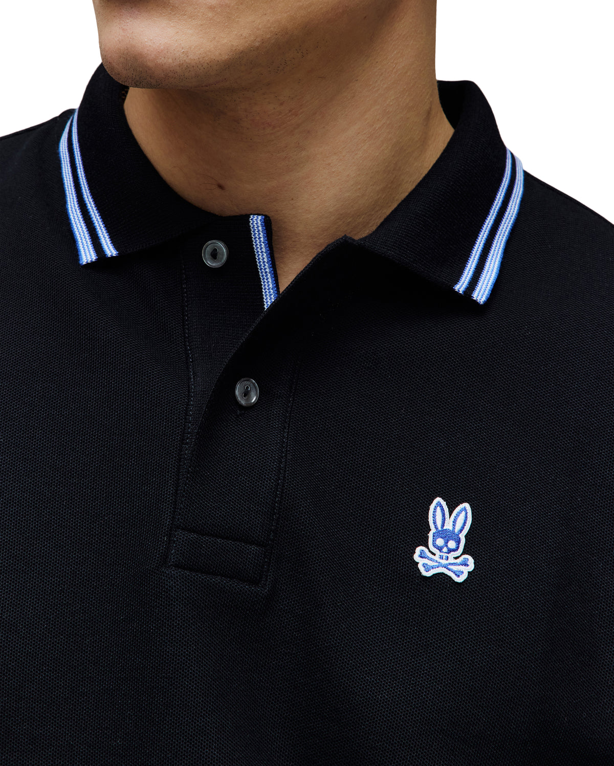 POLO M/C PSYCHO BUNNY PARA HOMBRE COLOR NEGRO MT0100178001