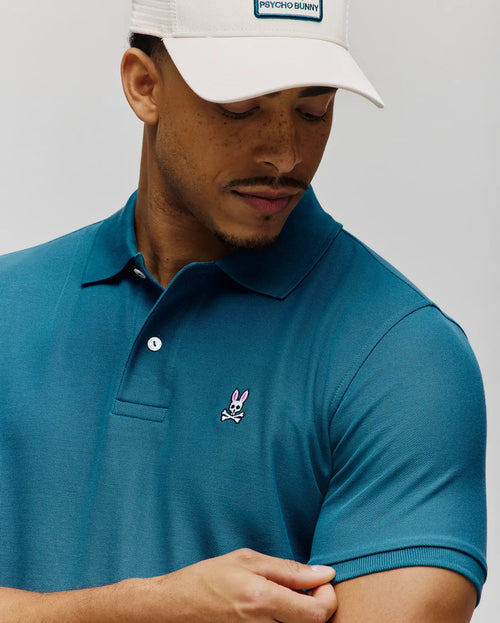 PSYCHO BUNNY POLO CLÁSICO PARA CABALLERO HOMBRE AZUL B6K001F200406