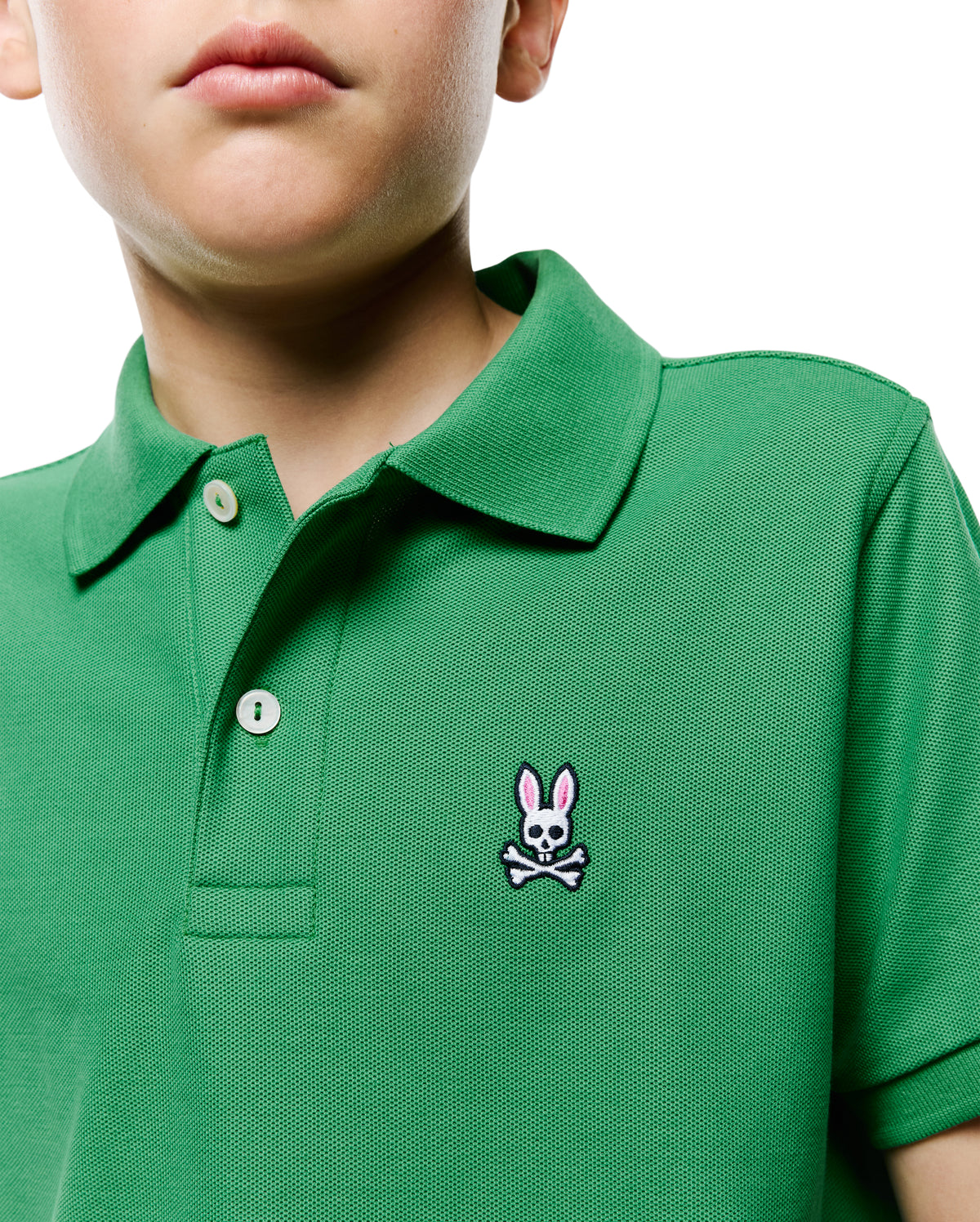 POLO M/C PSYCHO BUNNY PARA NIÑO COLOR VERDE B0K001F200321