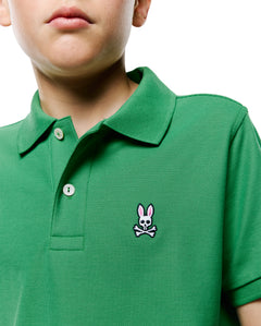 POLO M/C PSYCHO BUNNY PARA NIÑO COLOR VERDE B0K001F200321