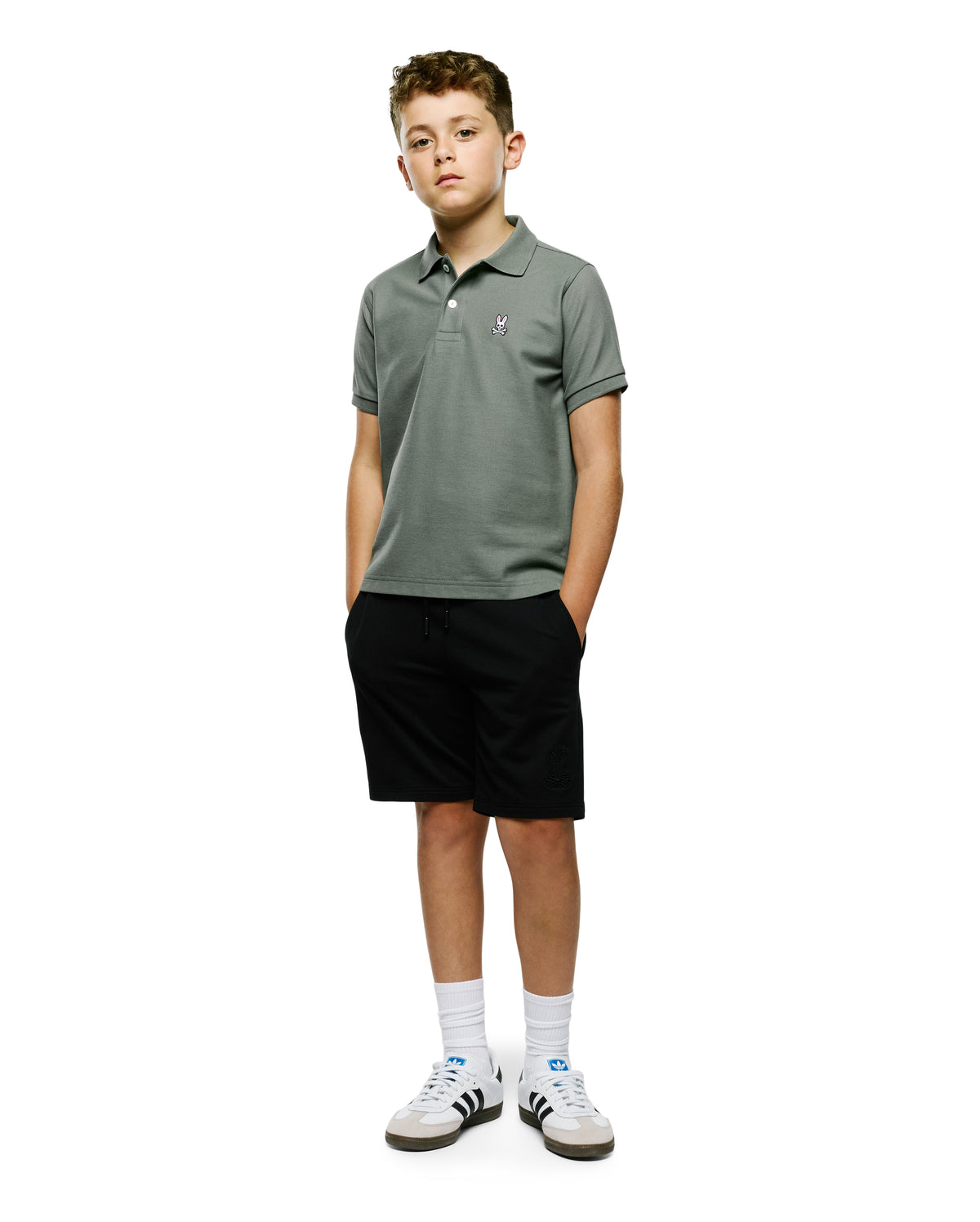 POLO M/C PSYCHO BUNNY PARA NIÑO COLOR VERDE B0K001F200322