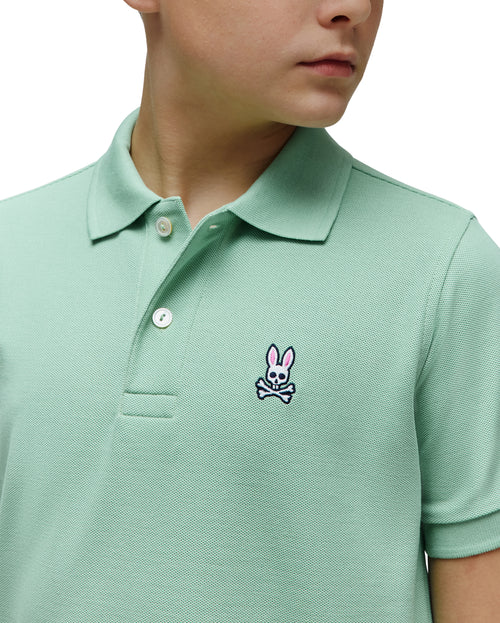 PSYCHO BUNNY POLO CLÁSICO PARA NIÑO NIÑO VERDE B0K001F200324