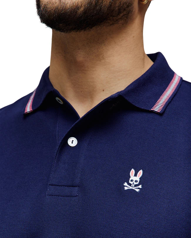 POLO M/C PSYCHO BUNNY PARA HOMBRE COLOR AZUL MT0100121402
