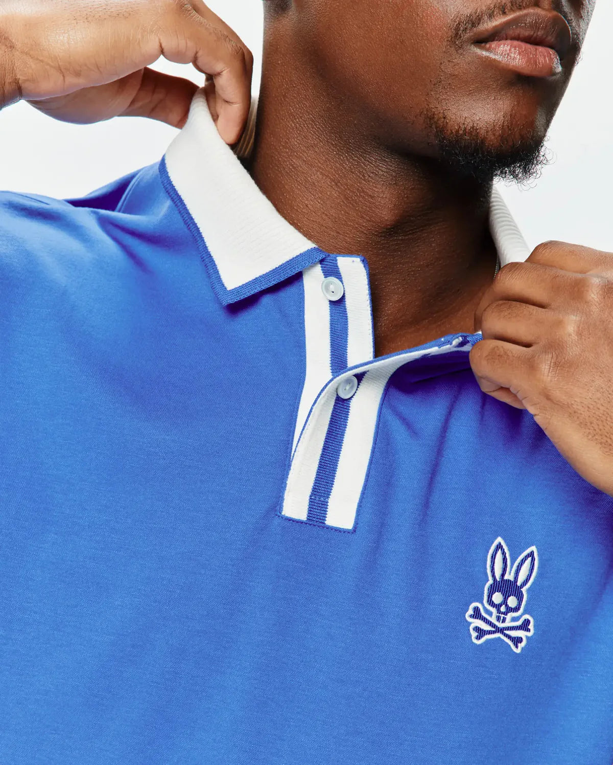 POLO M/C PSYCHO BUNNY PARA HOMBRE COLOR AZUL MT0100192426