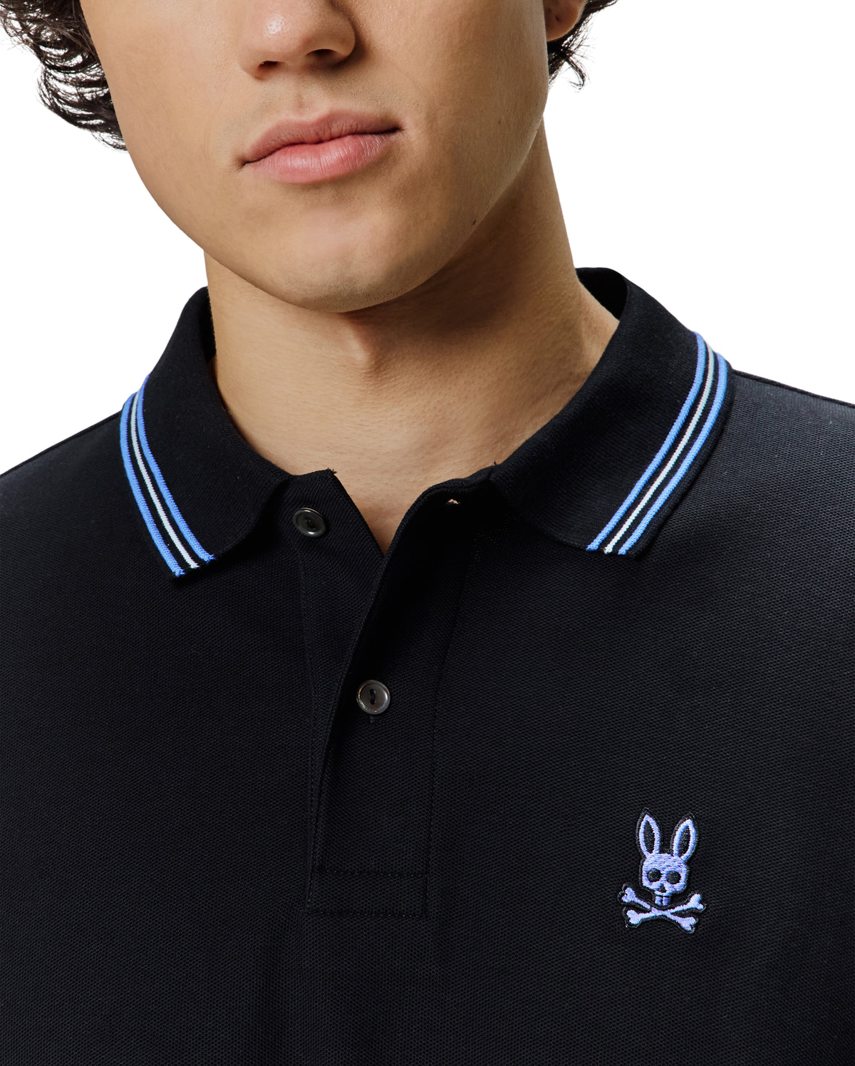POLO M/C PSYCHO BUNNY PARA HOMBRE COLOR NEGRO MT0100172001