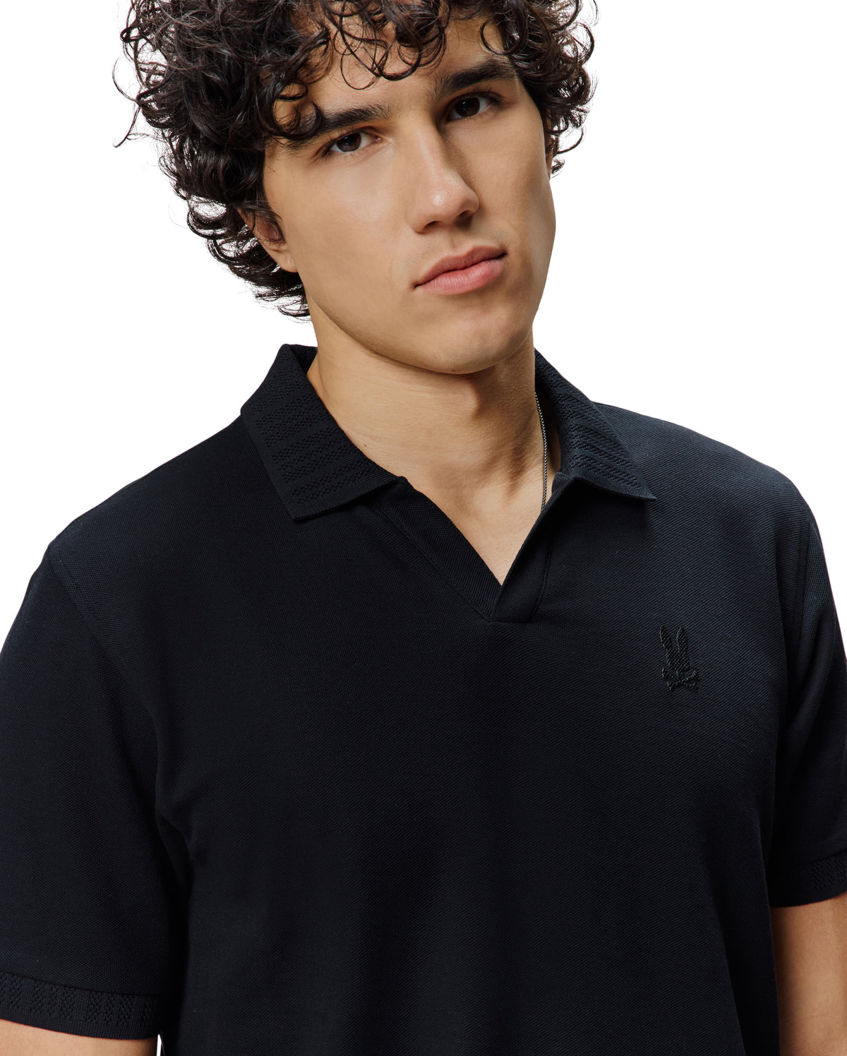 POLO M/C PSYCHO BUNNY PARA HOMBRE COLOR NEGRO MT0100180001