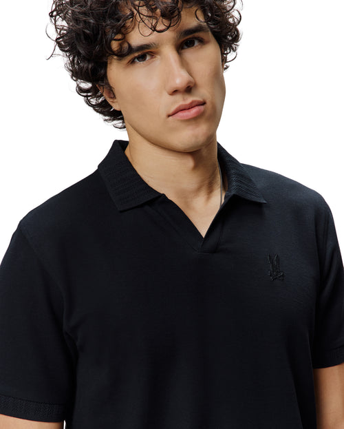 POLO M/C PSYCHO BUNNY PARA HOMBRE COLOR NEGRO MT0100180001