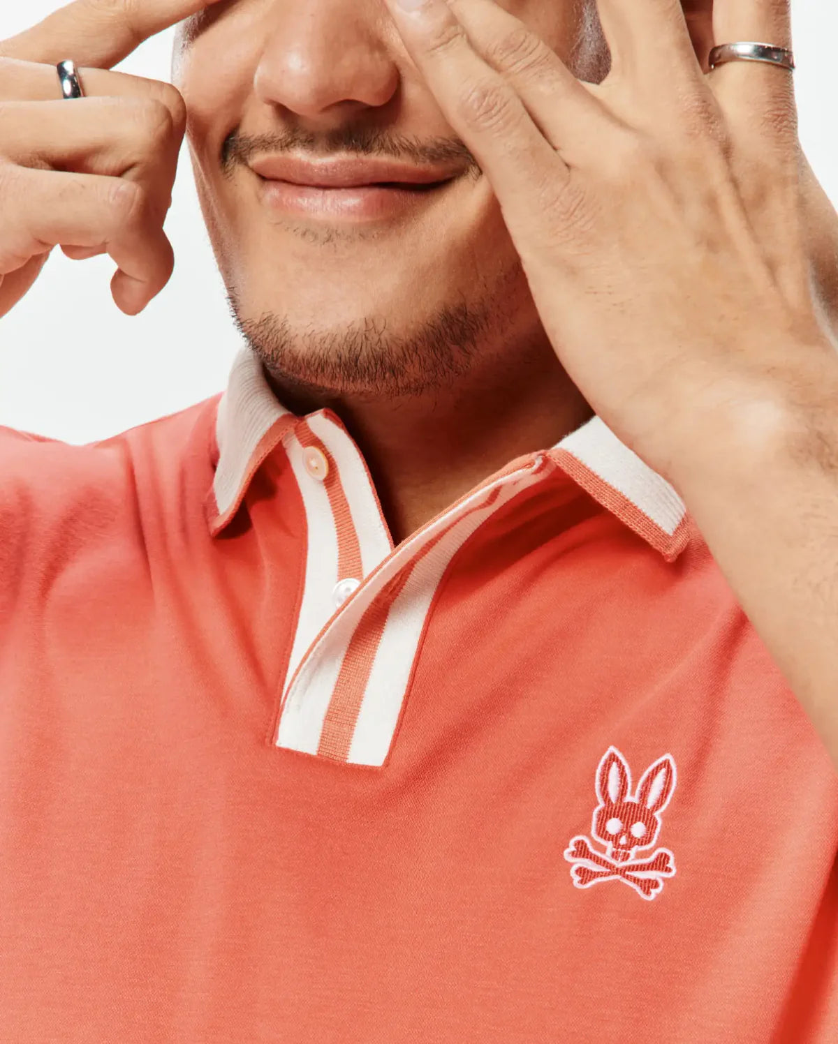 POLO M/C PSYCHO BUNNY PARA HOMBRE COLOR NARANJA MT0100192660