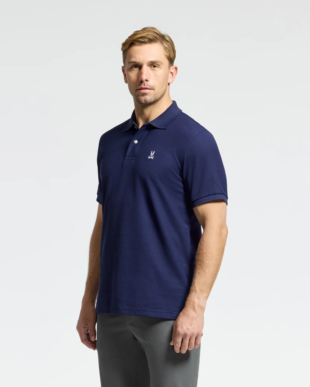 POLO M/C PSYCHO BUNNY PARA HOMBRE COLOR AZUL B6K001CRPCEVB