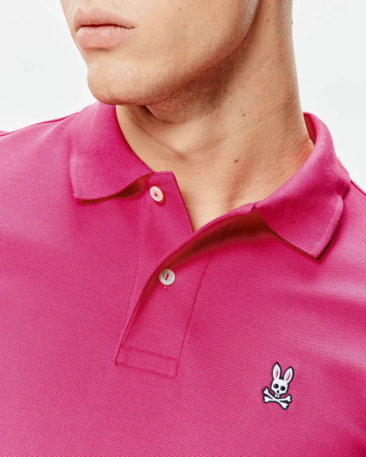 POLO M/C PSYCHO BUNNY PARA HOMBRE COLOR ROSADO B6K001F200665