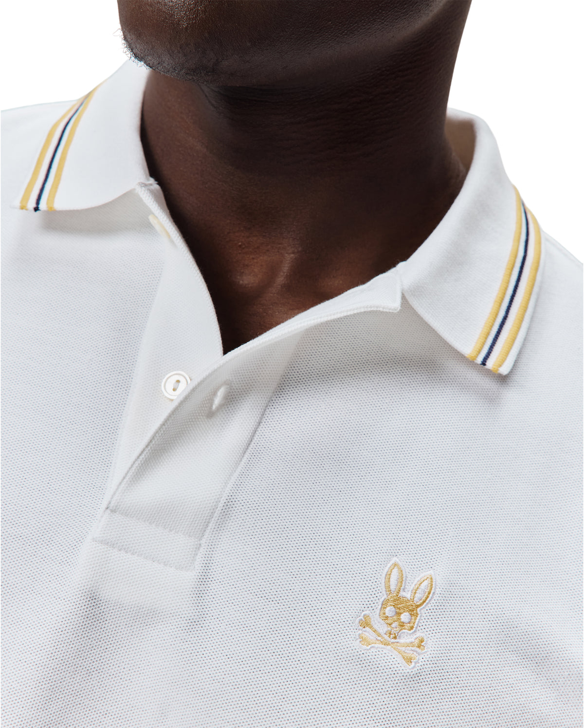 POLO M/C PSYCHO BUNNY PARA HOMBRE COLOR BLANCO MT0100172100