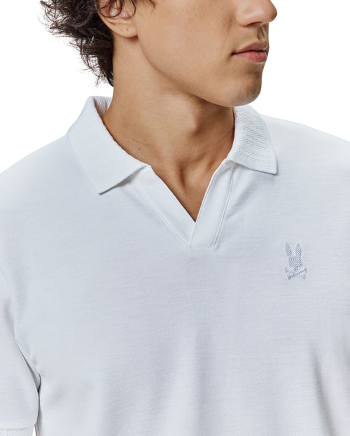 POLO M/C PSYCHO BUNNY PARA HOMBRE COLOR BLANCO MT0100180100