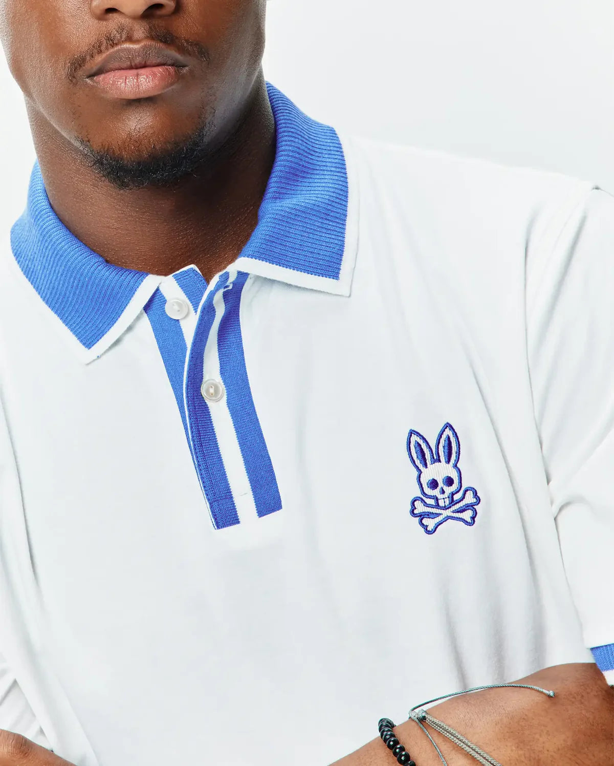 POLO M/C PSYCHO BUNNY PARA HOMBRE COLOR BLANCO MT0100192100