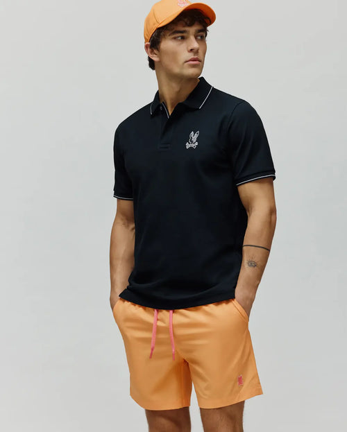 PSYCHO BUNNY POLO OLIVIER PARA CABALLERO HOMBRE NEGRO MT0100119001
