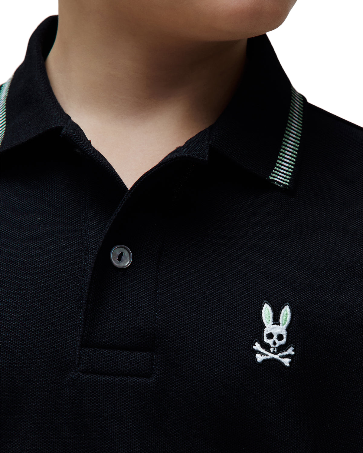 POLO M/C PSYCHO BUNNY PARA NIÑO COLOR NEGRO KT0100078001