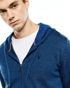 SUDADERA PSYCHO BUNNY PARA CABALLERO COLOR AZUL