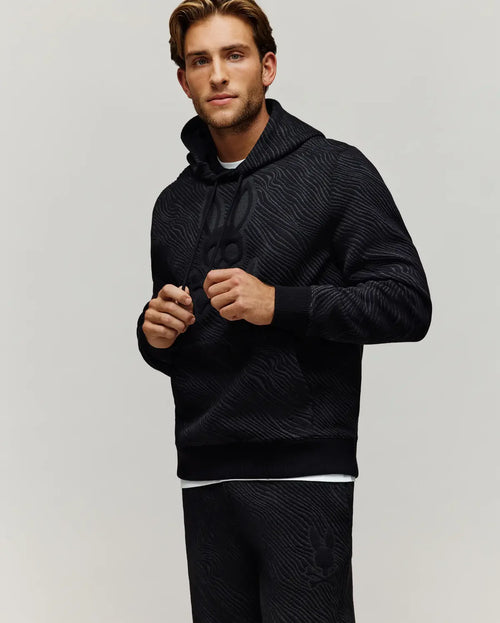 SUDADERA PSYCHO BUNNY PARA HOMBRE COLOR NEGRO MT0500097001