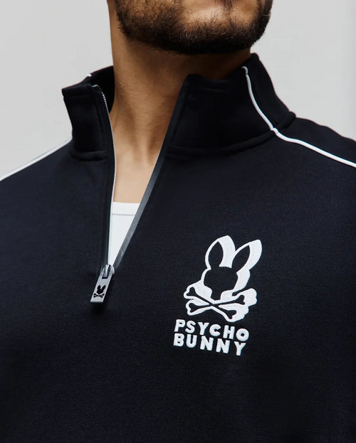 SUDADERA PSYCHO BUNNY PARA HOMBRE COLOR NEGRO MT0500175001