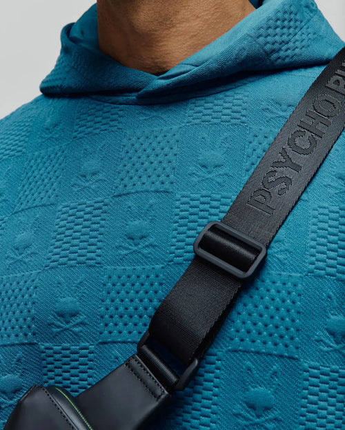 PSYCHO BUNNY SUDADERA CON CAPUCHA JACQUARD DUSTIN PARA CABALLERO HOMBRE AZUL MT0500143406