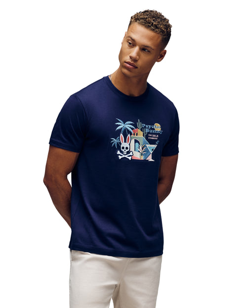 PSYCHO BUNNY CAMISETA HOMBRE CUELLO REDONDO AZUL