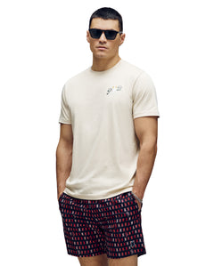 PSYCHO BUNNY CAMISETA HOMBRE CUELLO REDONDO BEIGE