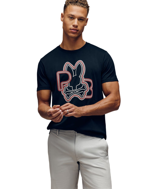 PSYCHO BUNNY CAMISETA HOMBRE CUELLO REDONDO NEGRO