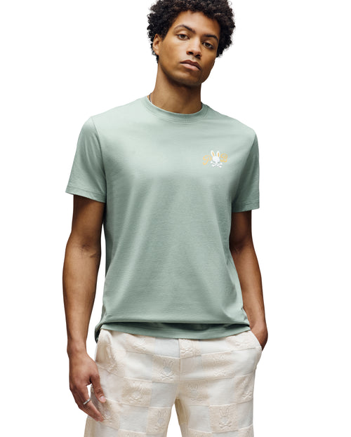 PSYCHO BUNNY CAMISETA HOMBRE CUELLO REDONDO VERDE