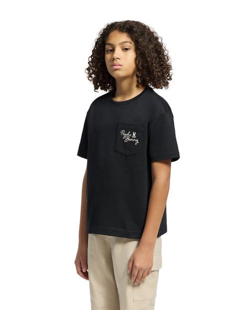 PSYCHO BUNNY CAMISETA NIÑO CUELLO REDONDO NEGRO