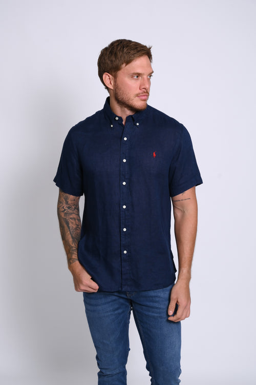 RALPH LAUREN CAMISA MANGA CORTA HOMBRE AZUL