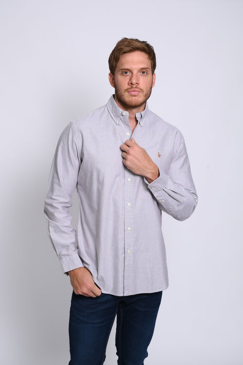 RALPH LAUREN CAMISA MANGA LARGA HOMBRE GRIS