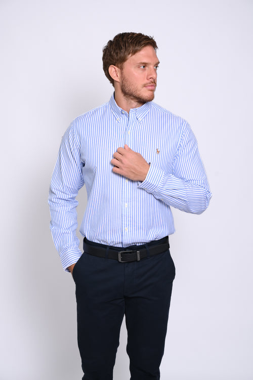 RALPH LAUREN CAMISA MANGA LARGA HOMBRE AZUL