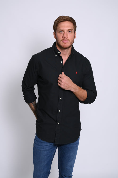 RALPH LAUREN CAMISA MANGA LARGA HOMBRE NEGRO