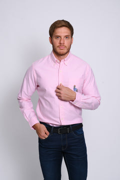 RALPH LAUREN CAMISA MANGA LARGA HOMBRE ROSADO
