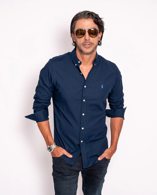 RALPH LAUREN CAMISA MANGA LARGA HOMBRE AZUL