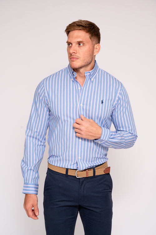 RALPH LAUREN CAMISA MANGA LARGA HOMBRE AZUL