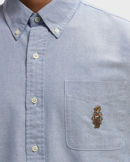 ralph lauren camisa manga larga hombre azul