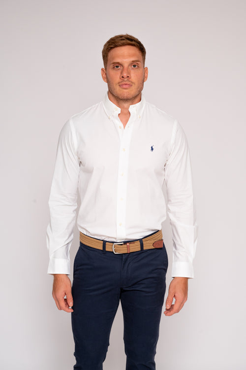 RALPH LAUREN CAMISA MANGA LARGA HOMBRE BLANCO