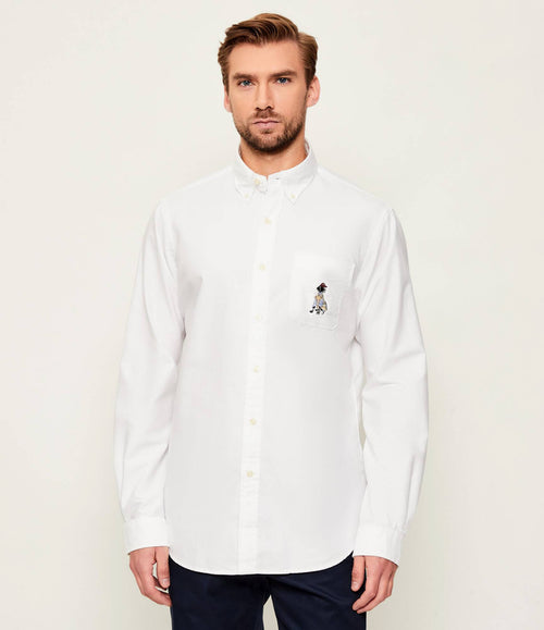 ralph lauren camisa manga larga hombre blanco