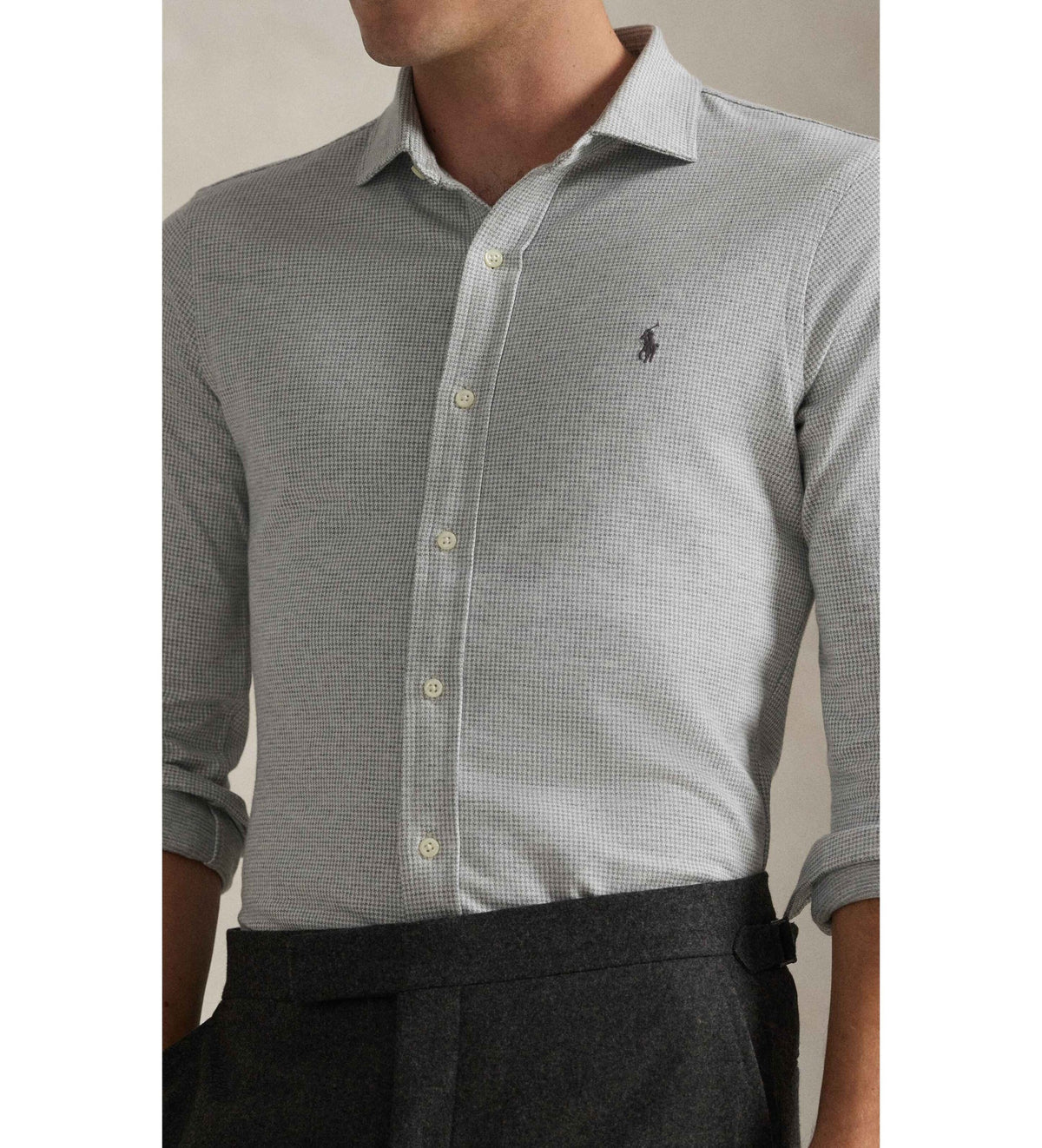 CAMISA M/L RALPH LAUREN HOMBRE ANTIQUE CREAM PUPPYTOOTH 710P03962001