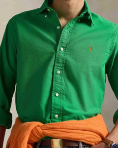 Camisa Manga Larga Cubdppcs-Long Sleeve-Sport Shirt Ralph Lauren Para Hombre De Color Verde