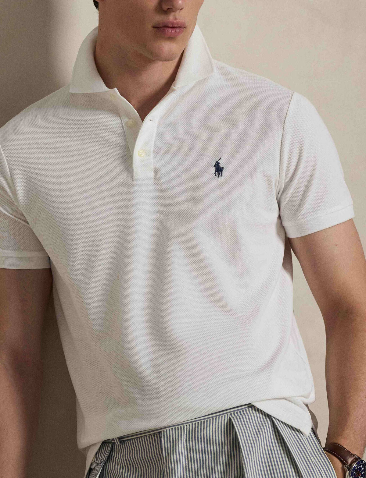 Camisa Tipo Polo Knit-Polo Ralph Lauren Para Hombre De Color Blanco