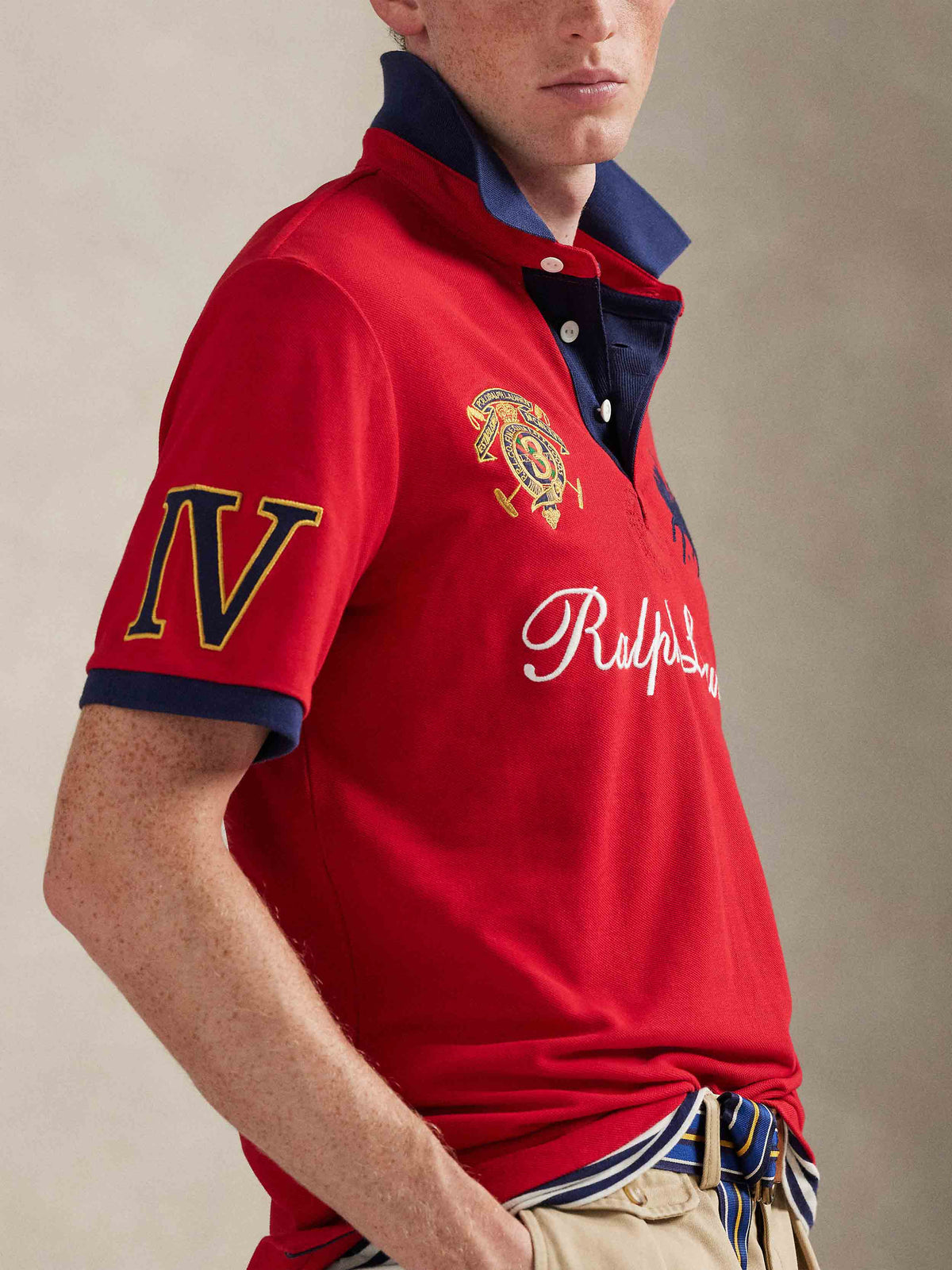 Camisa Tipo Polo Knit-Polo Ralph Lauren Para Hombre De Color Rojo