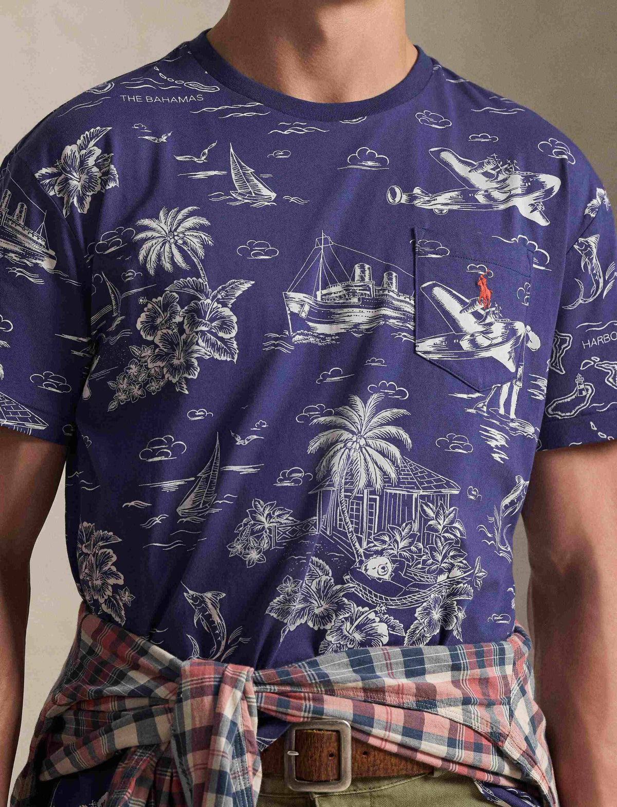Camiseta Knit-T-Shirt Ralph Lauren Para Hombre De Color Azul