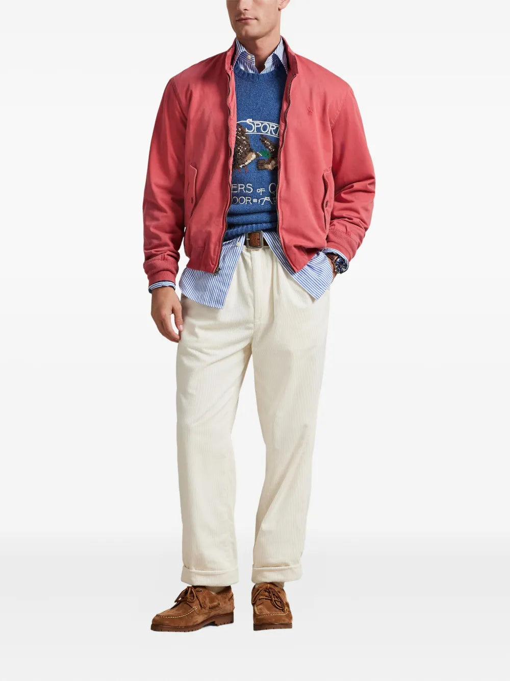 Chaqueta Windbreaker Ralph Lauren Para Hombre De Color Rojo