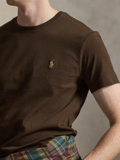 CAMISETA RALPH LAUREN PARA CABALLERO MANGA CORTA CAFE REF 710671438533