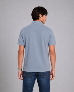 Sueter Sleek Pique Ss Zip Polo Azul Para Hombre Michael Kors
