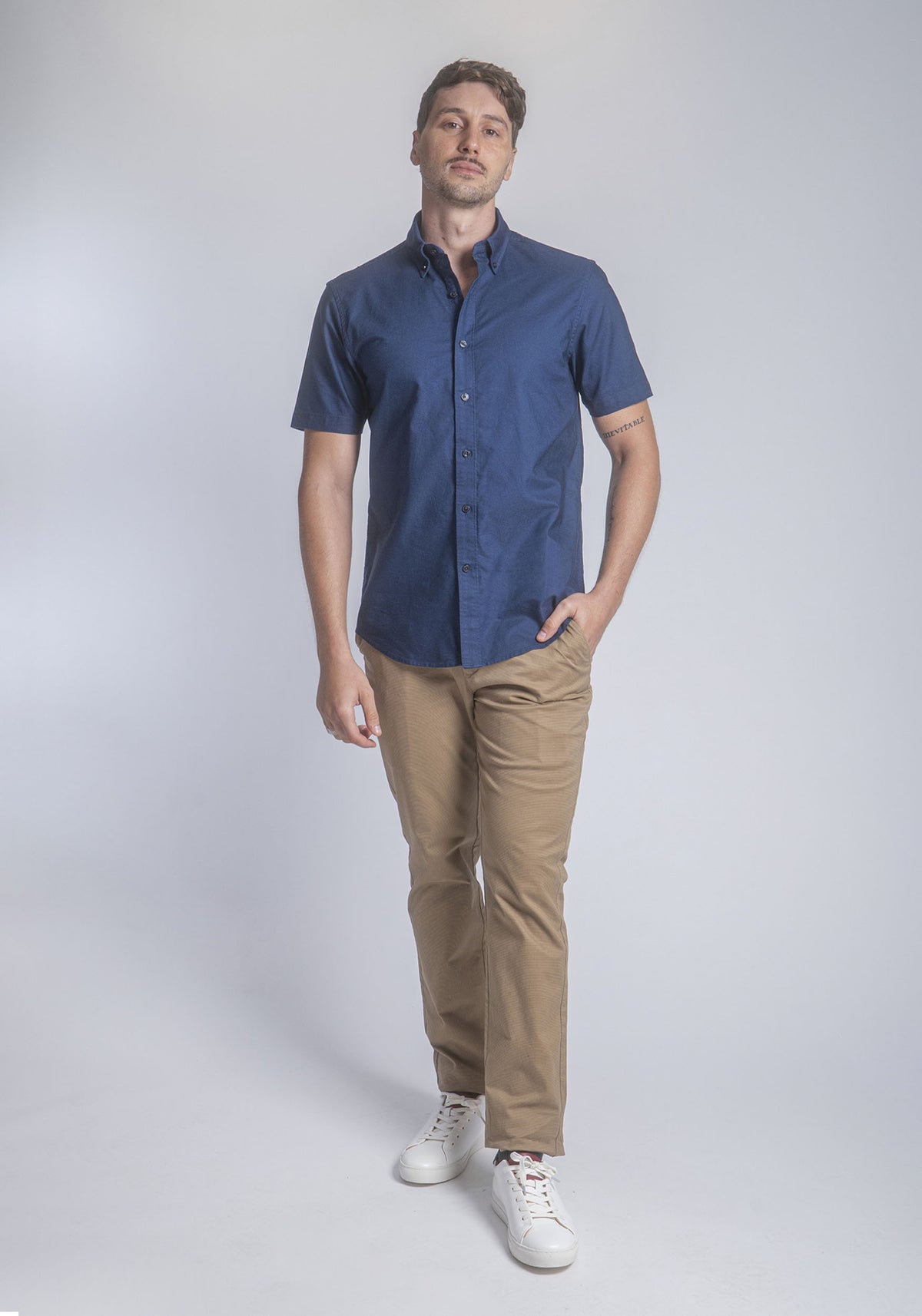 CARVEN CAMISA M/C HOMBRE AZUL CVK03102DKNV