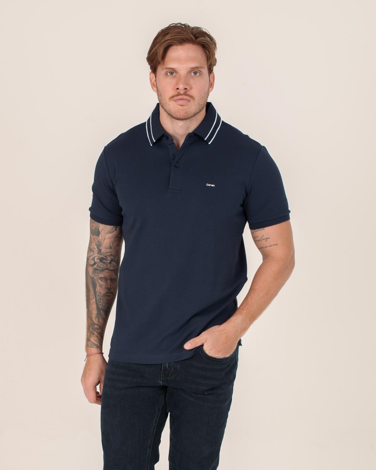CARVEN POLO HOMBRE AZUL CVY31509DKNV